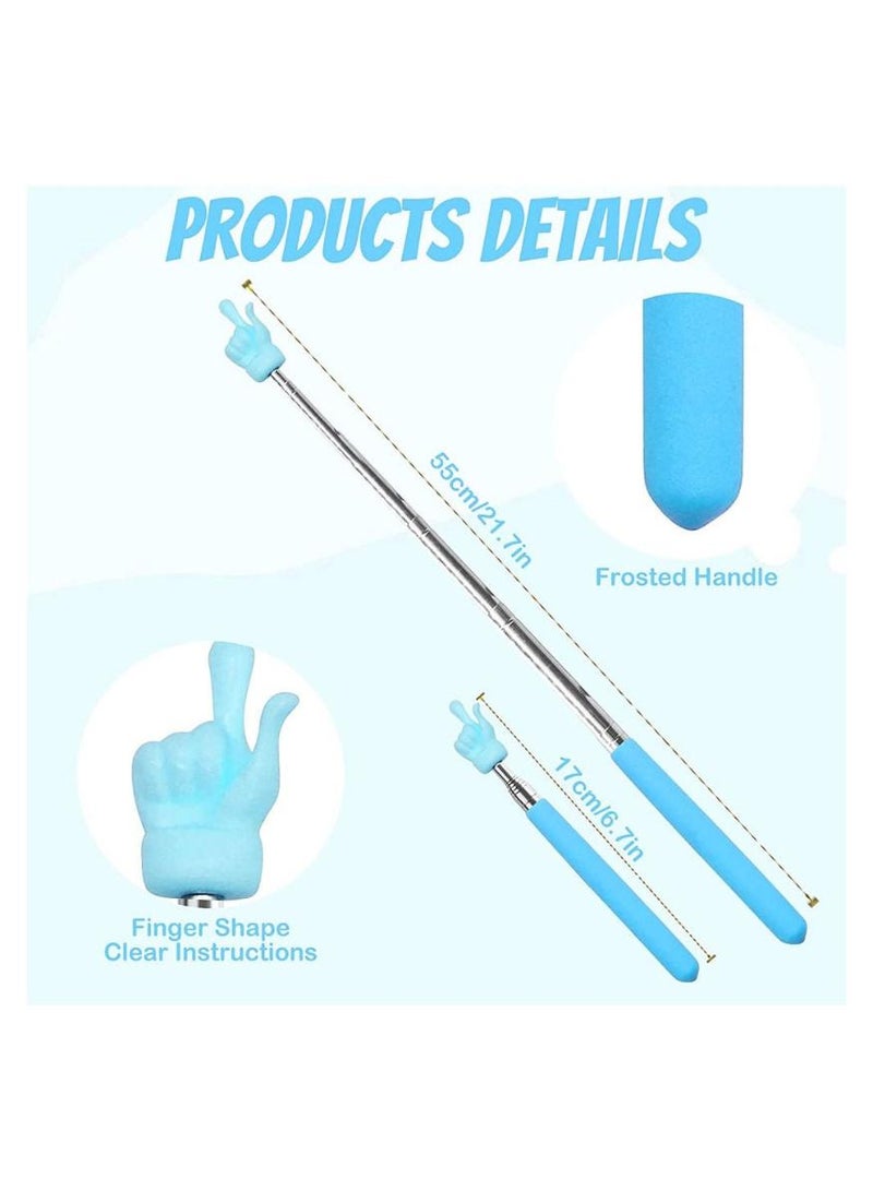 كاكو مؤشر مدرسي قابل للتمديد، عبوة من 5 قطع مؤشر يدوي قابل للتمديد عصا مؤشر على شكل إصبع مناسب لمعلمي المدارس الابتدائية ورياض الأطفال - Image 3